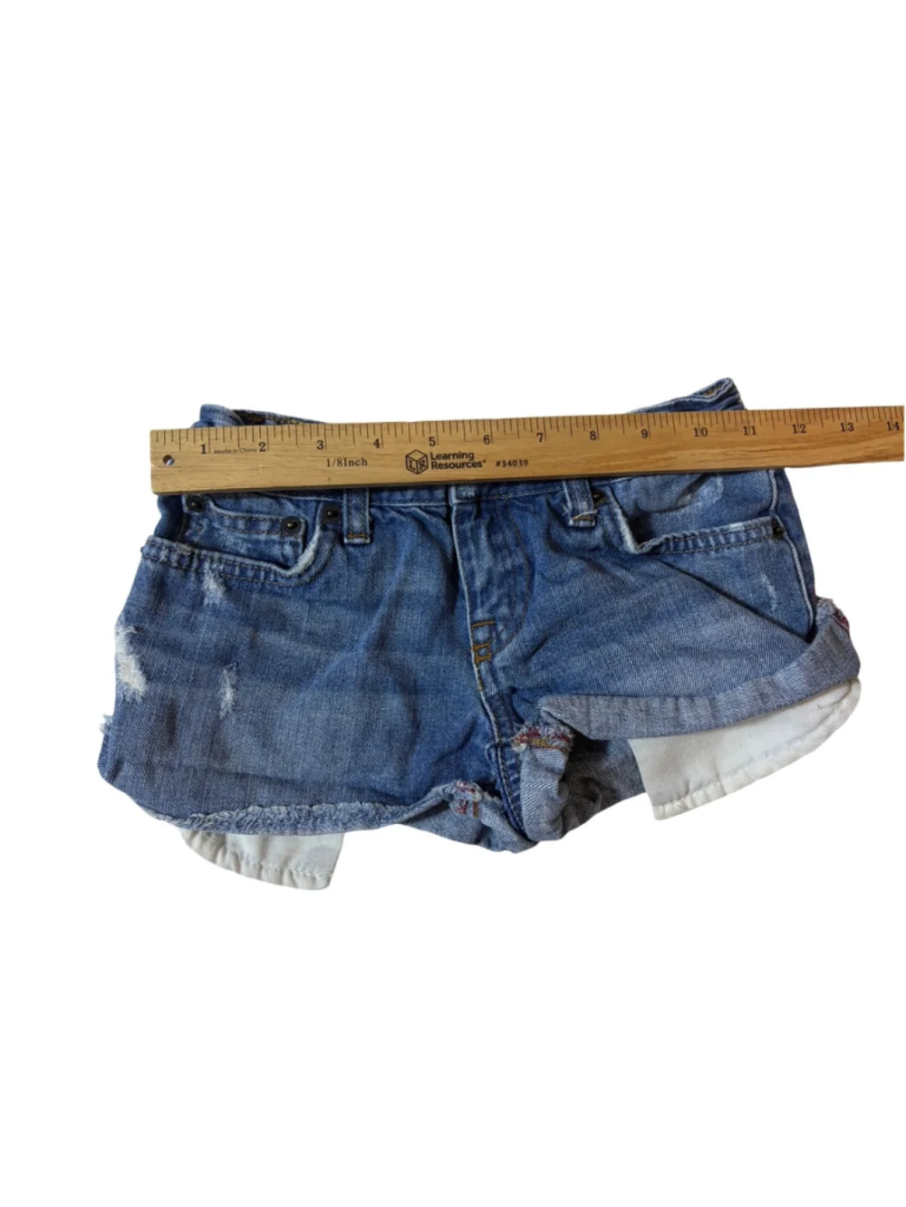 Ralph Lauren Kids Size 8 Distressed Cutoff Denim Shorts Y2K